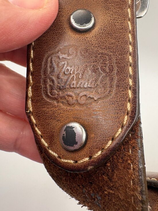 Vintage Southwestern Western Belt Braided Leather Engraved Buckle Boho Cowgirl main image 7